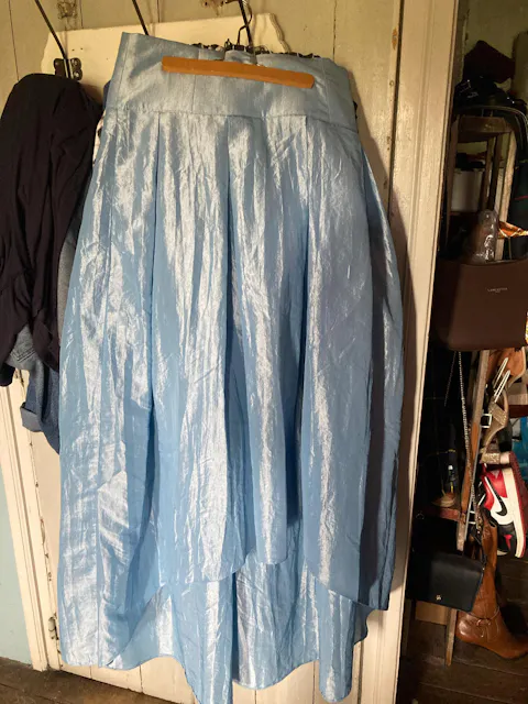 Green High Low Taffeta Skirt - Long Formal High Waist