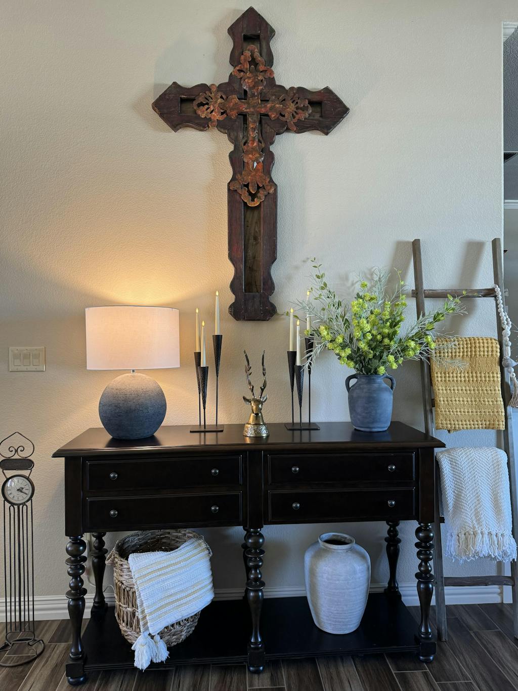 Rustic Bronzed Gold Metal Deer Head Sculpture Decor 2 Size Options