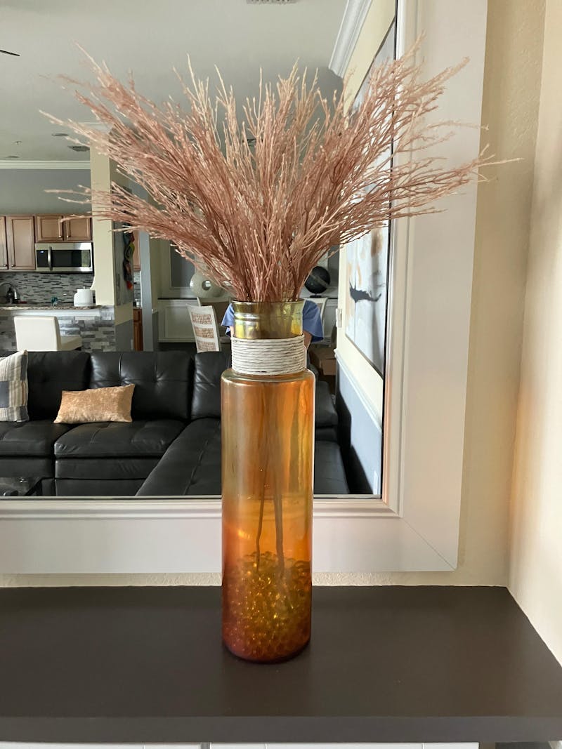 Brown Beige Faux Pampas Grass Faux Branch Spray - 35"