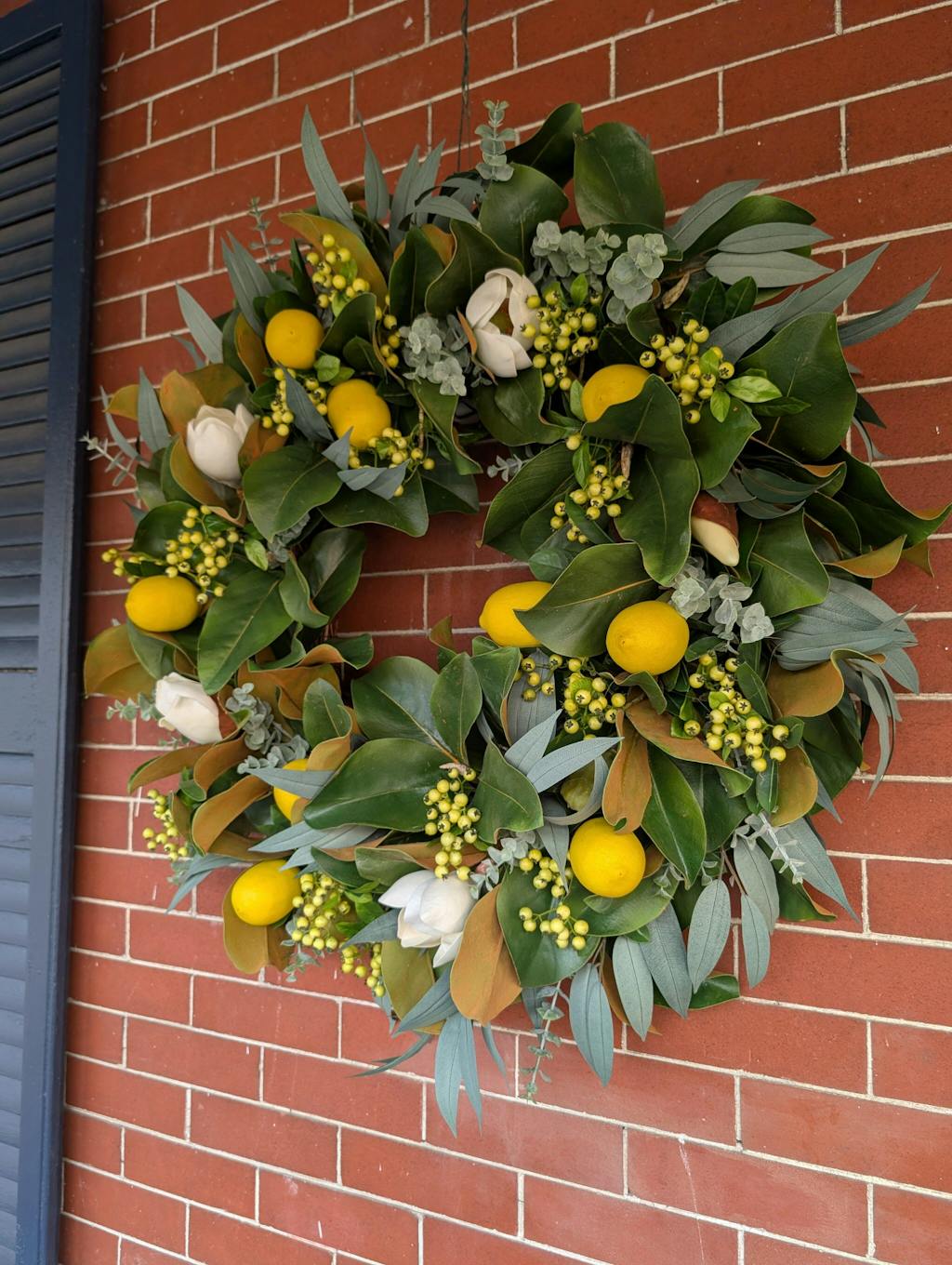 Fresh Citrus Real Touch Magnolia & Lemons, Eucalyptus Spring Estate Wreath