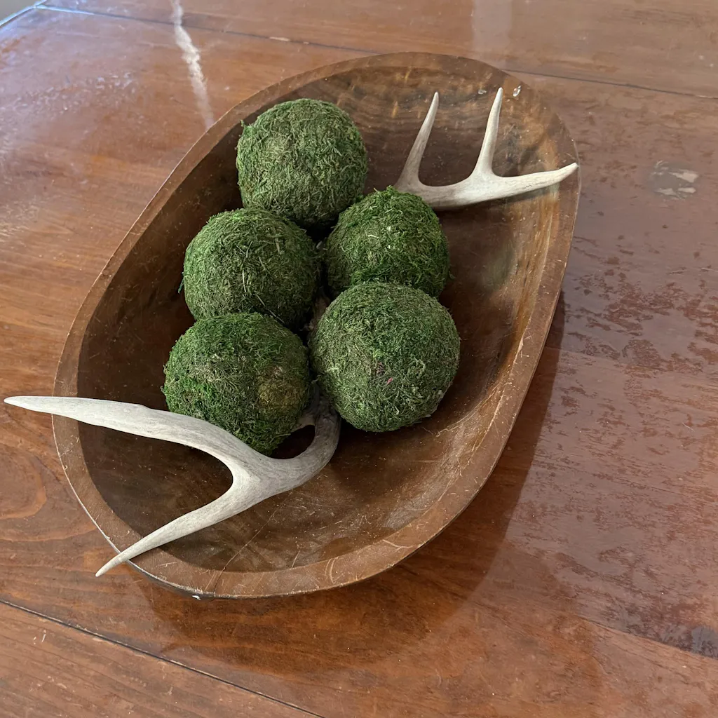 Natural Green Faux Moss Ball Decorative Bowl Filler - Set of 3
