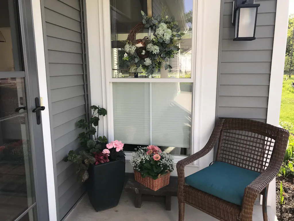 Spring Nesting - Quail Bird, Nest & Eggs with Mixed Spring Florals Asymmetric Front Door Easter Wreath