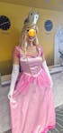 Damen Halloween Princess Peach Lang Kleid Cosplay Erwachsene Kostüm