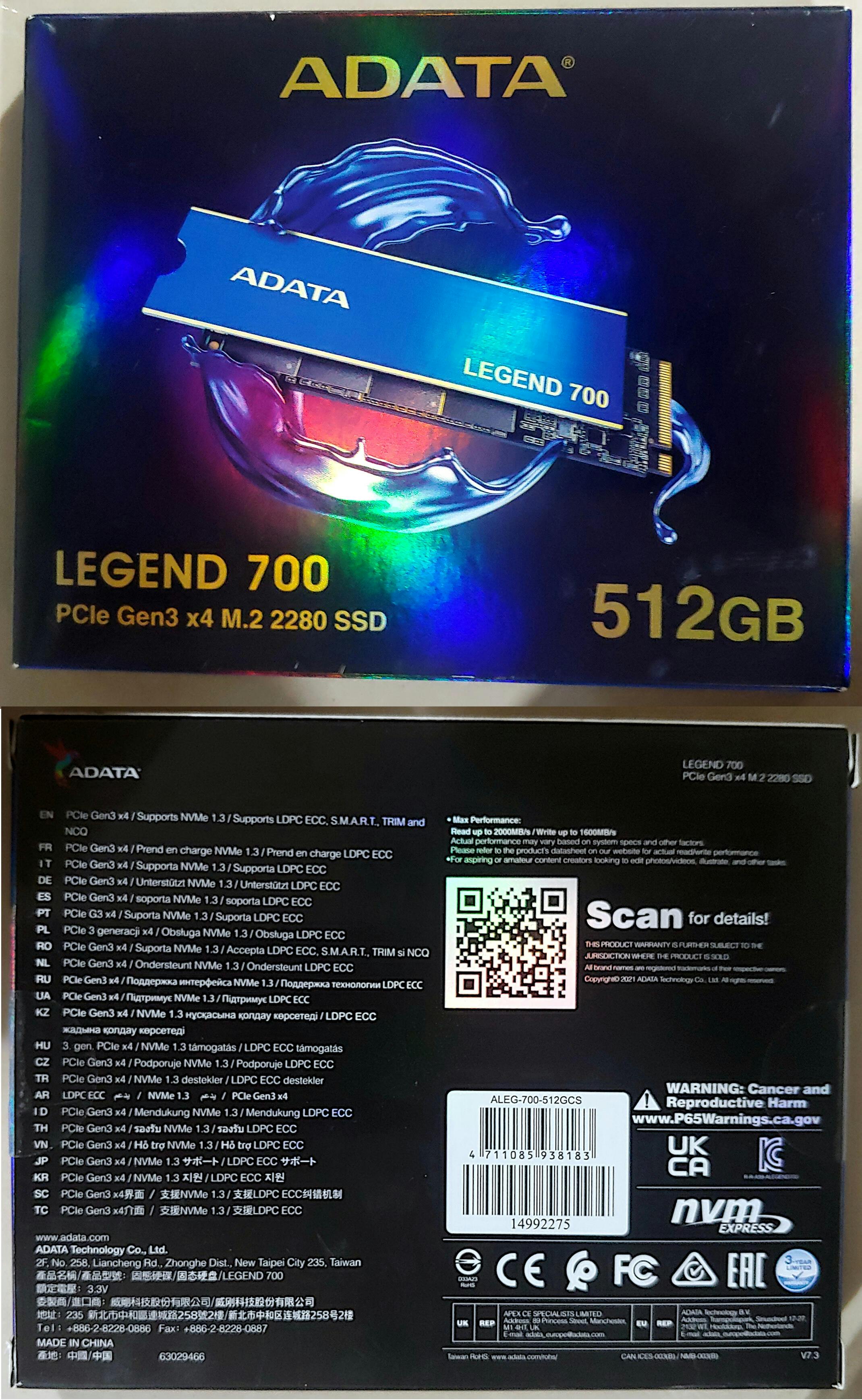 DataBlitz - Adata Legend 700 512GB PCIE GEN3 X4 M.2 2280 SSD (ALEG