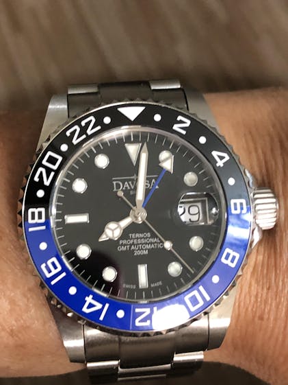 Ternos Professional Automatic 200m GMT Black Blue Diving Watch 