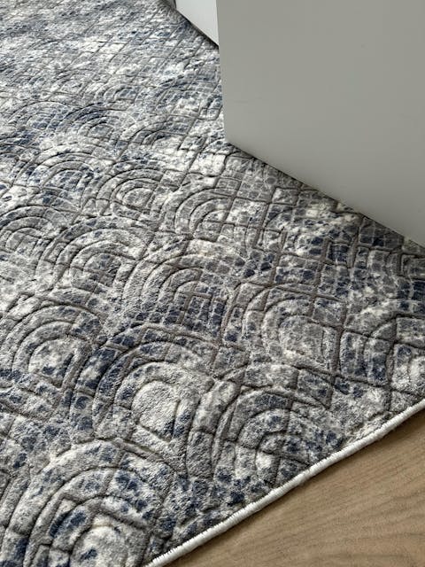 Tapis sur mesure "pavés bleutés"