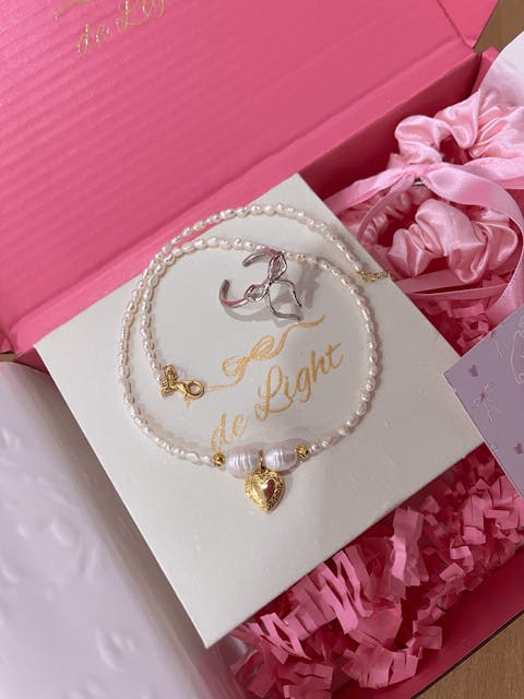 HANDMADE Pearl Locked Heart Necklace