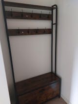 Kapstok met Bank & Schoenenkast – Industrieel Design – 4-in-1 Halmeubel 85 cm