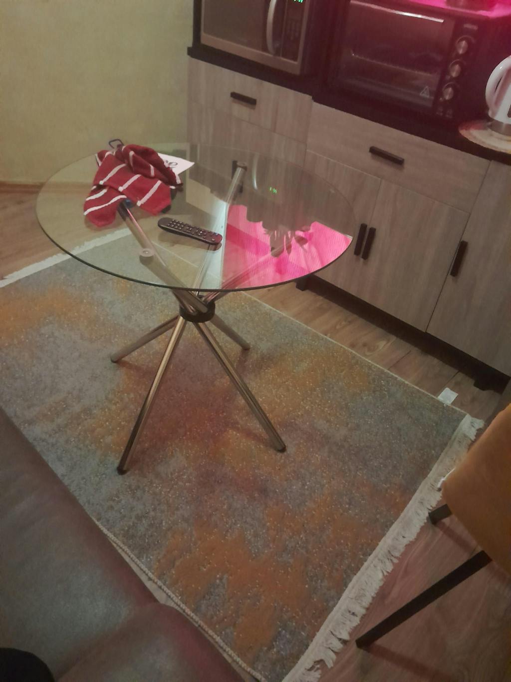 Decofurn Coty 80cm Round Glass Top Dining Table R899 Decofurn