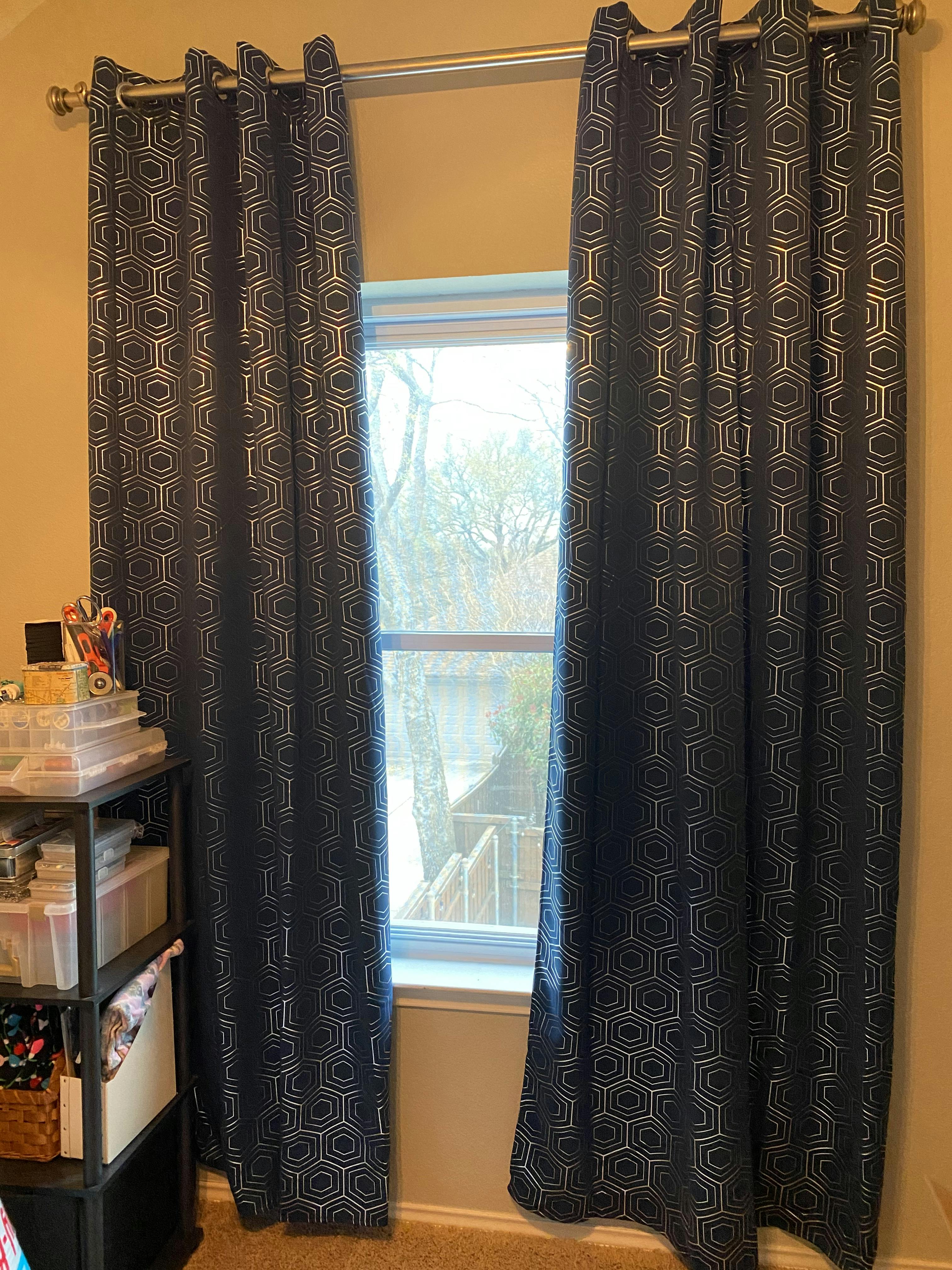 Deconovo Set Of 2 Thermal Insulated Blackout Curtains With Foil Printe ...