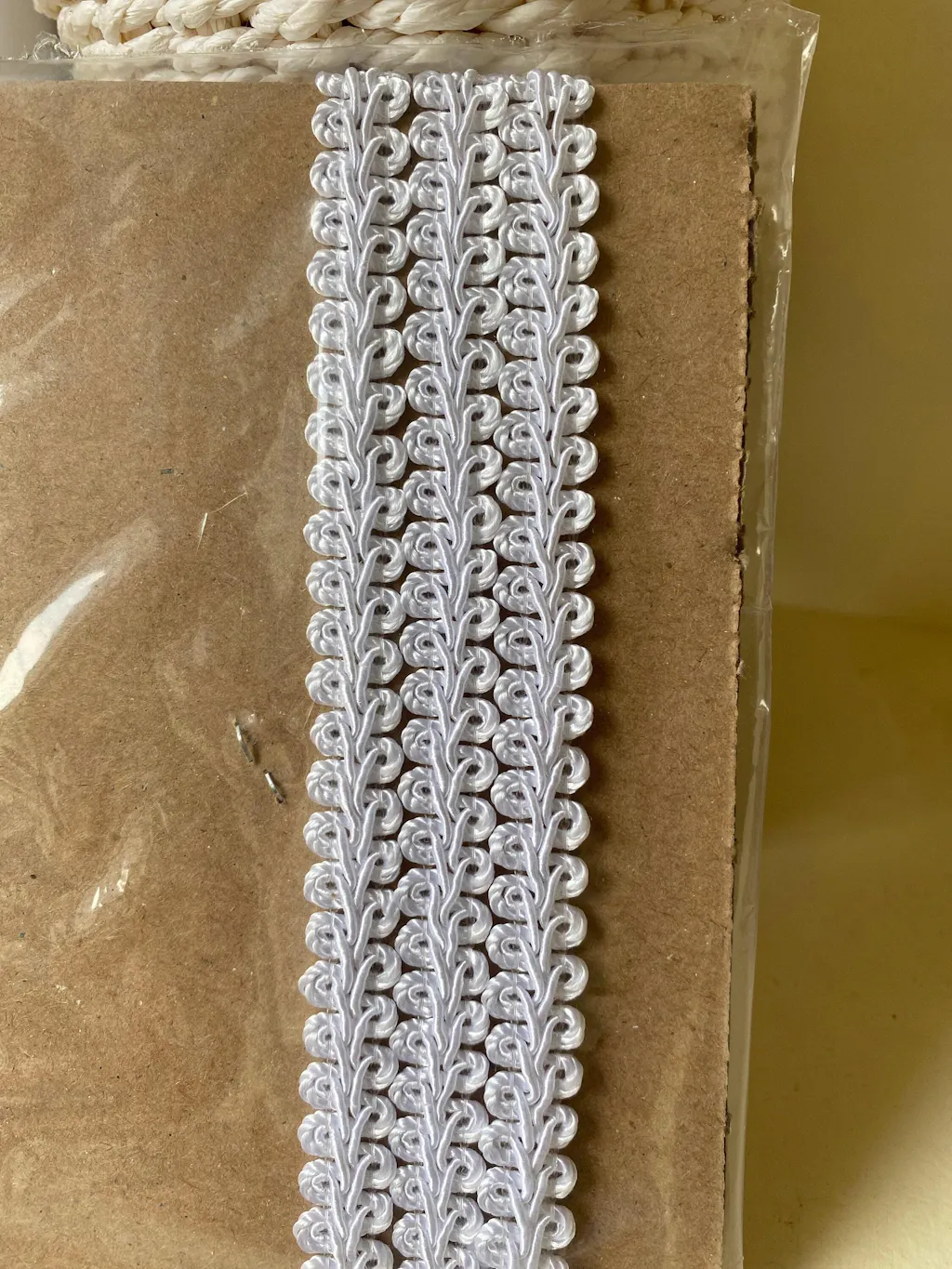 Decopro Passamaneria Francese Gimp - Treccia Per Tappezzeria E Paralumi - 50 Metri (1,27 Cm) Colore Naturale A2 - Confezione Risparmio