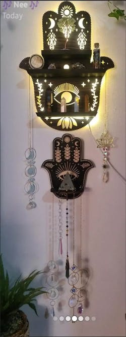 Hamsa Hand Light Up Crystal Shelves