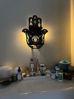 Hamsa Hand Light Up Crystal Shelves