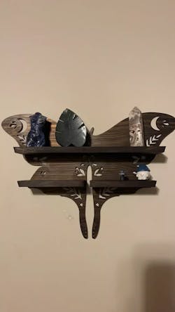 Luna Moth Lamp Crystal Shelves
