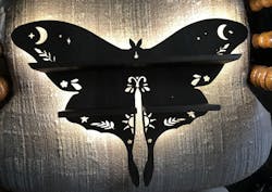 Luna Moth Lamp Crystal Shelves