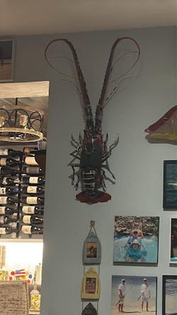 37-Inch Handmade Bamboo Lobster Model for Wall Decoration