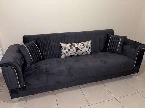 Canapé convertible velours gris anthracite – BALI