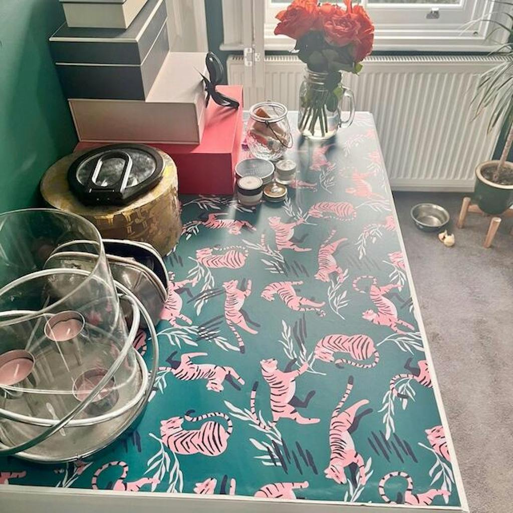 Tiger Vintage Floral Vinyl Wrap Home Decor Furniture For Kitchens backsplash, Cabinets, Kitchens ,Tiles, Cupboard, Upcycling, Desk, Cupboard