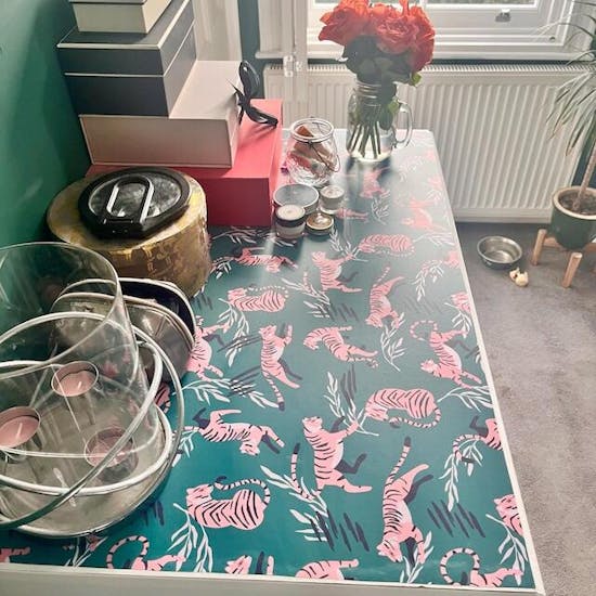 Tiger Vintage Floral Vinyl Wrap Home Decor Furniture For Kitchens backsplash, Cabinets, Kitchens ,Tiles, Cupboard, Upcycling, Desk, Cupboard