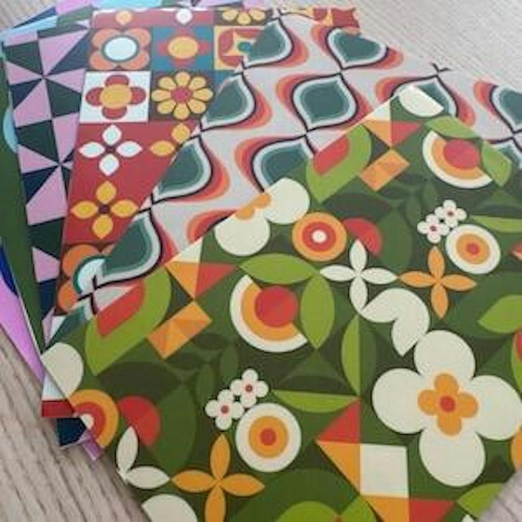 Retro flowers Geometric Vintage Vinyl Wrapping Upcycling Furniture Wrapping Wraps Decal  Home Kitchen Cabinets