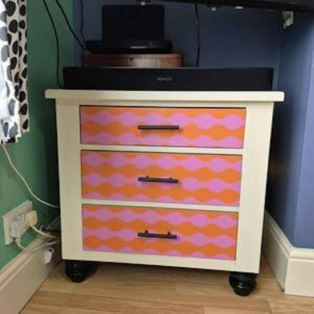 Waves Stripes Vinyl Wrapping For Furniture