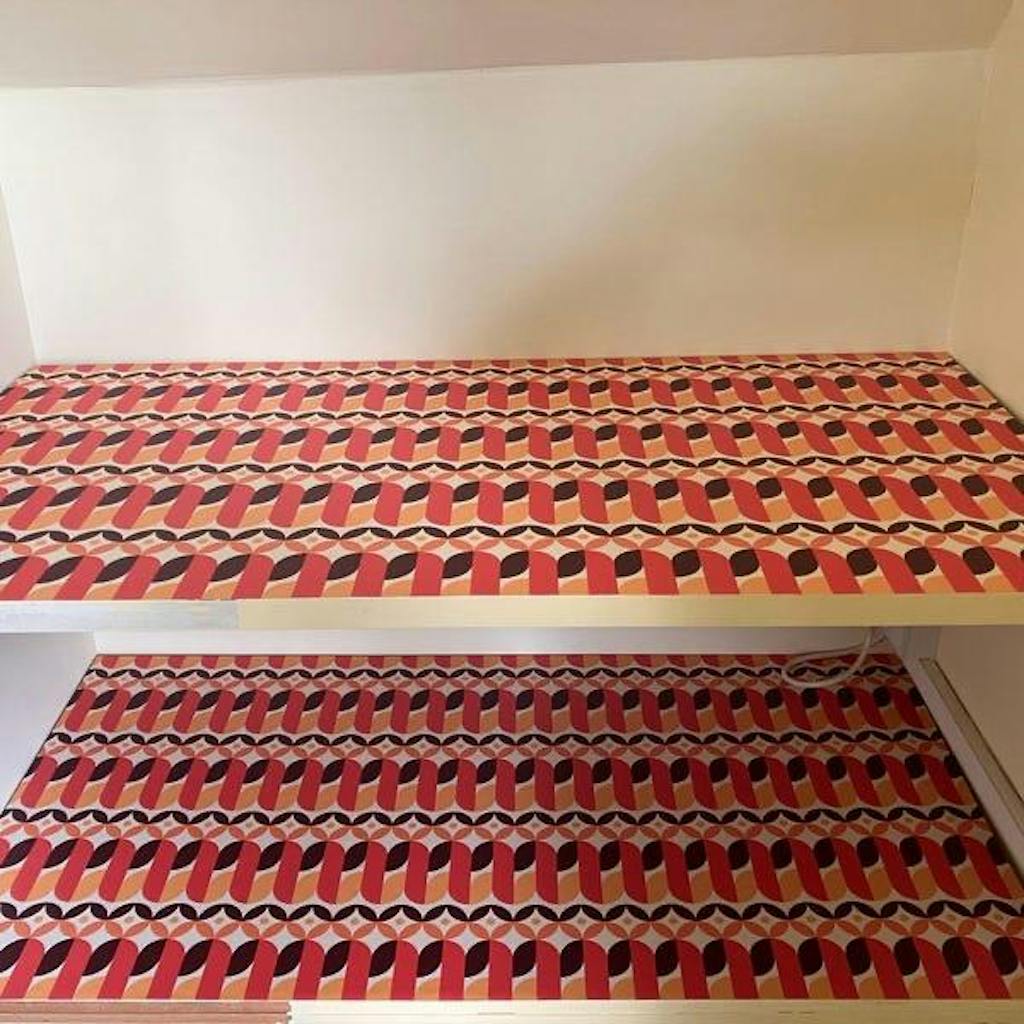 Retro Geometric Vinyl Wrap for Furniture