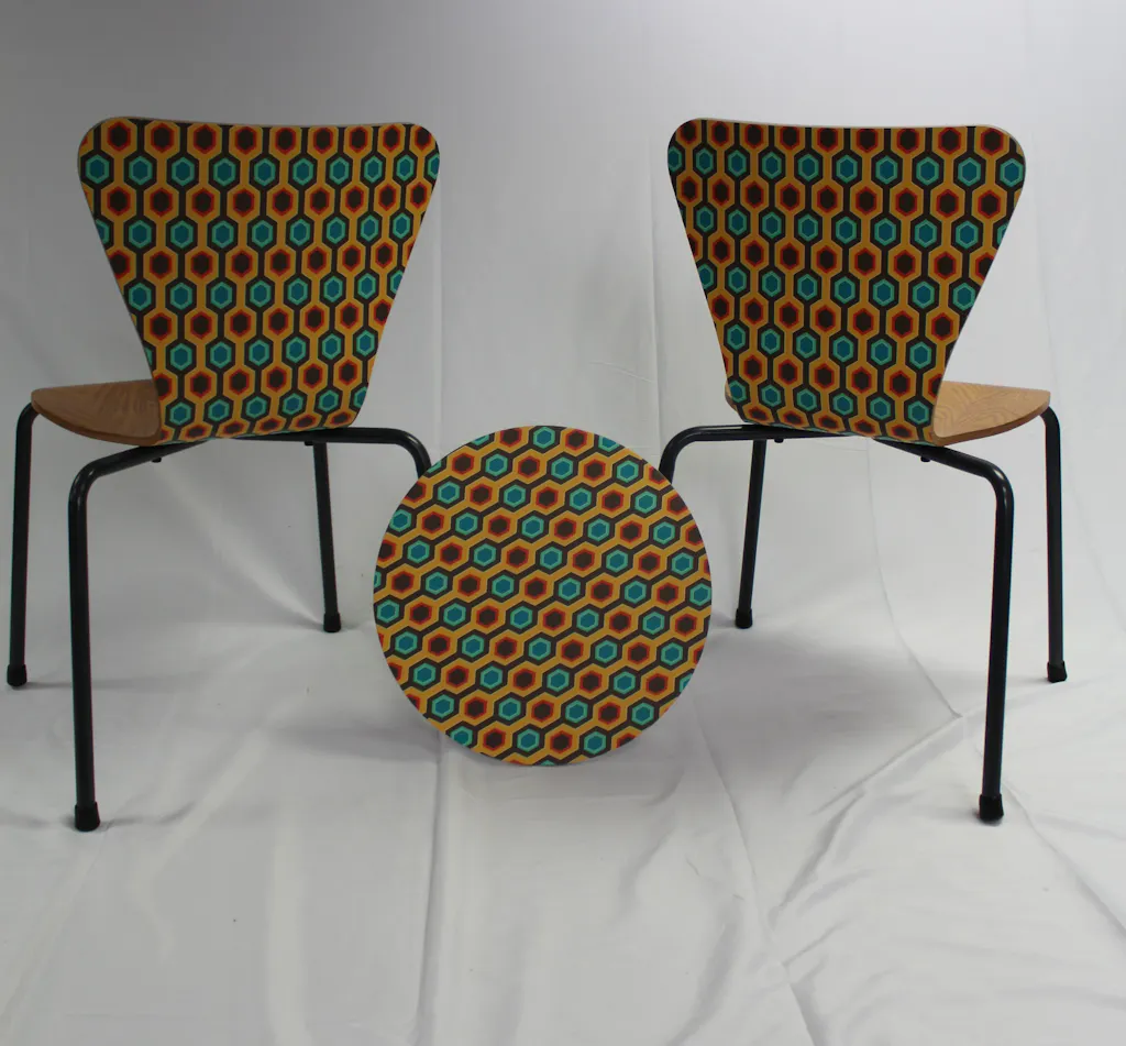 Retro Geometric Vinyl Wrap for Furniture