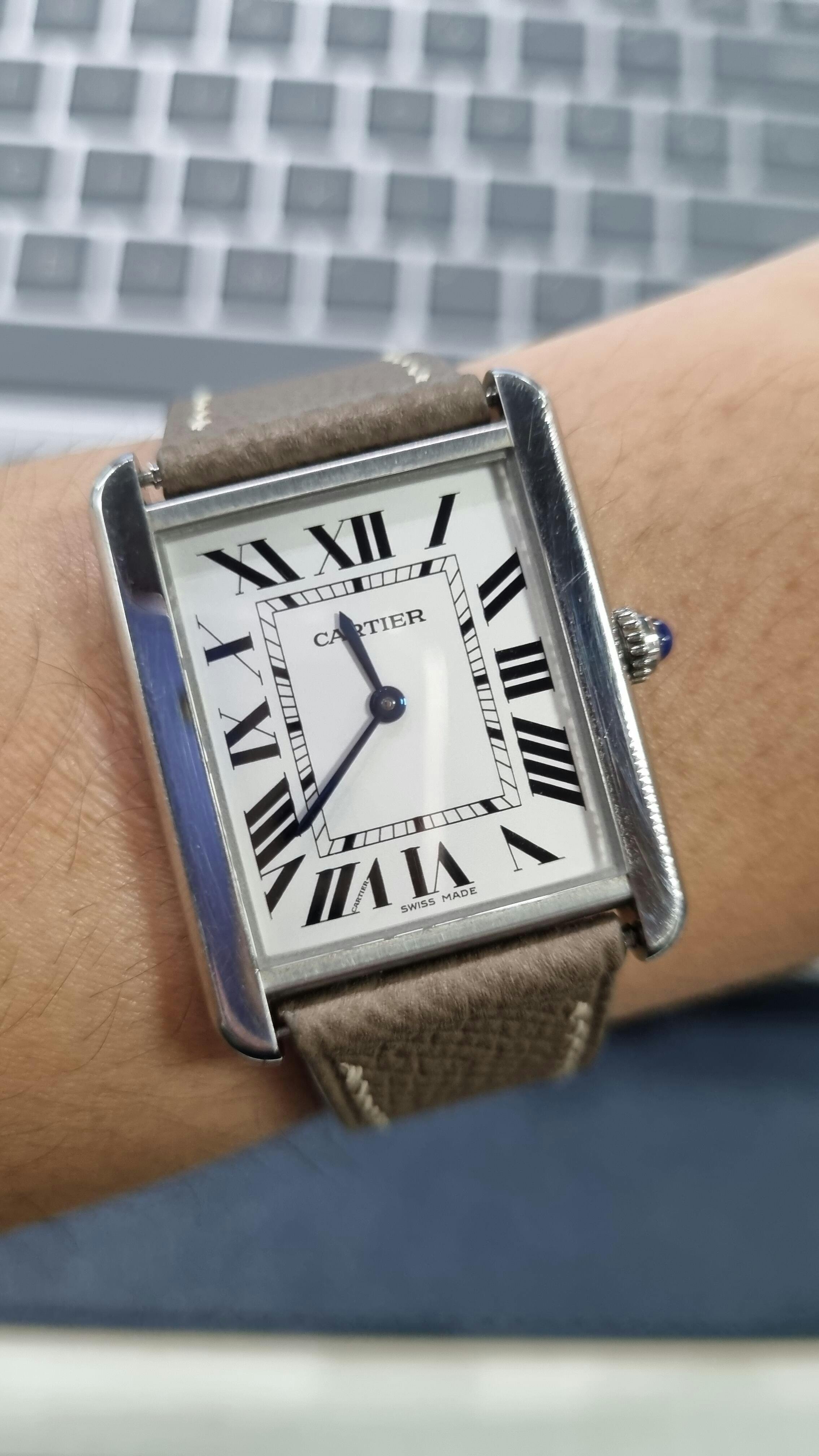 Taupe Epsom Cartier Tank Strap – Delugs