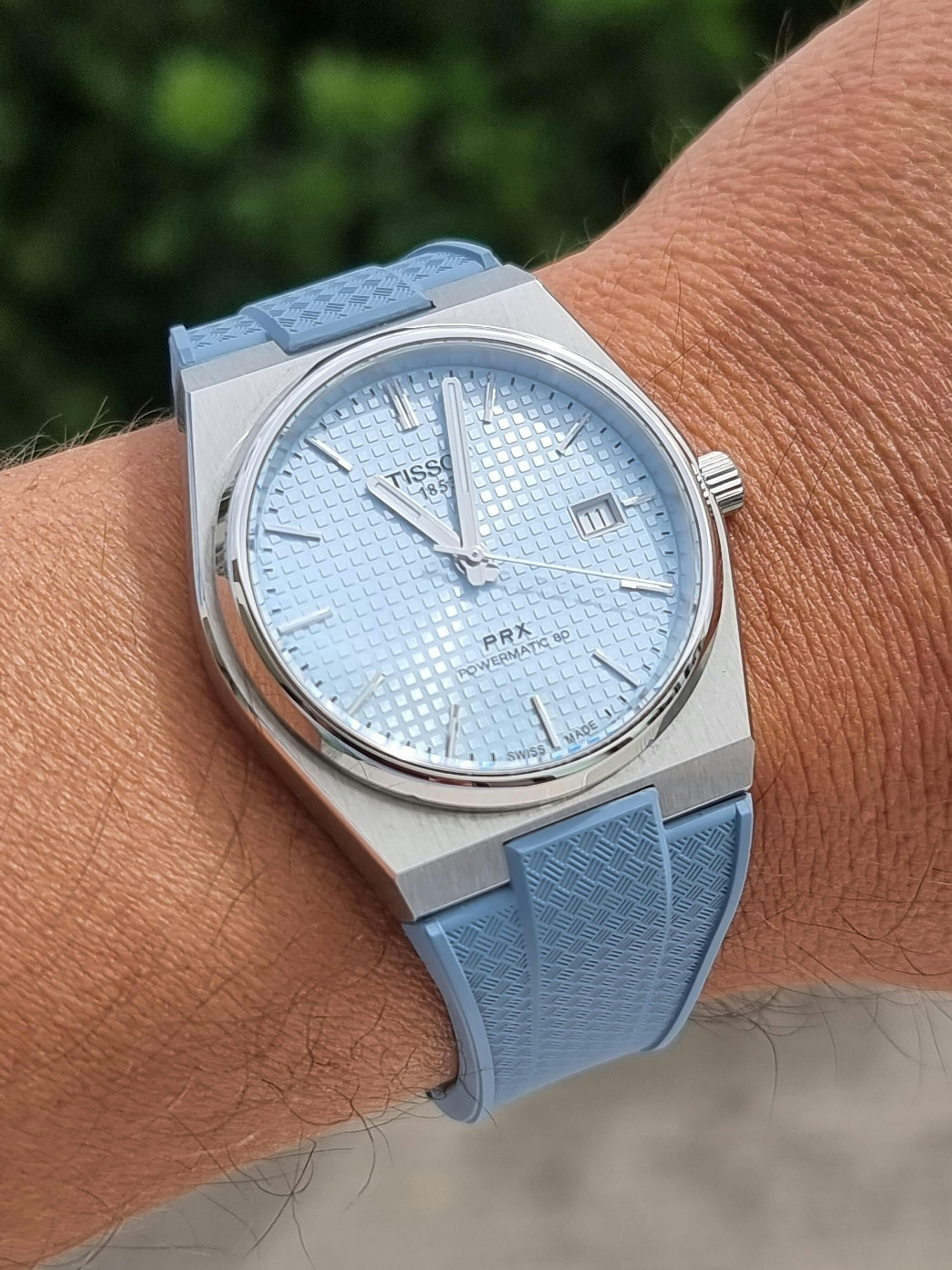 Baby Blue Tissot PRX CTS Rubber Strap – Delugs
