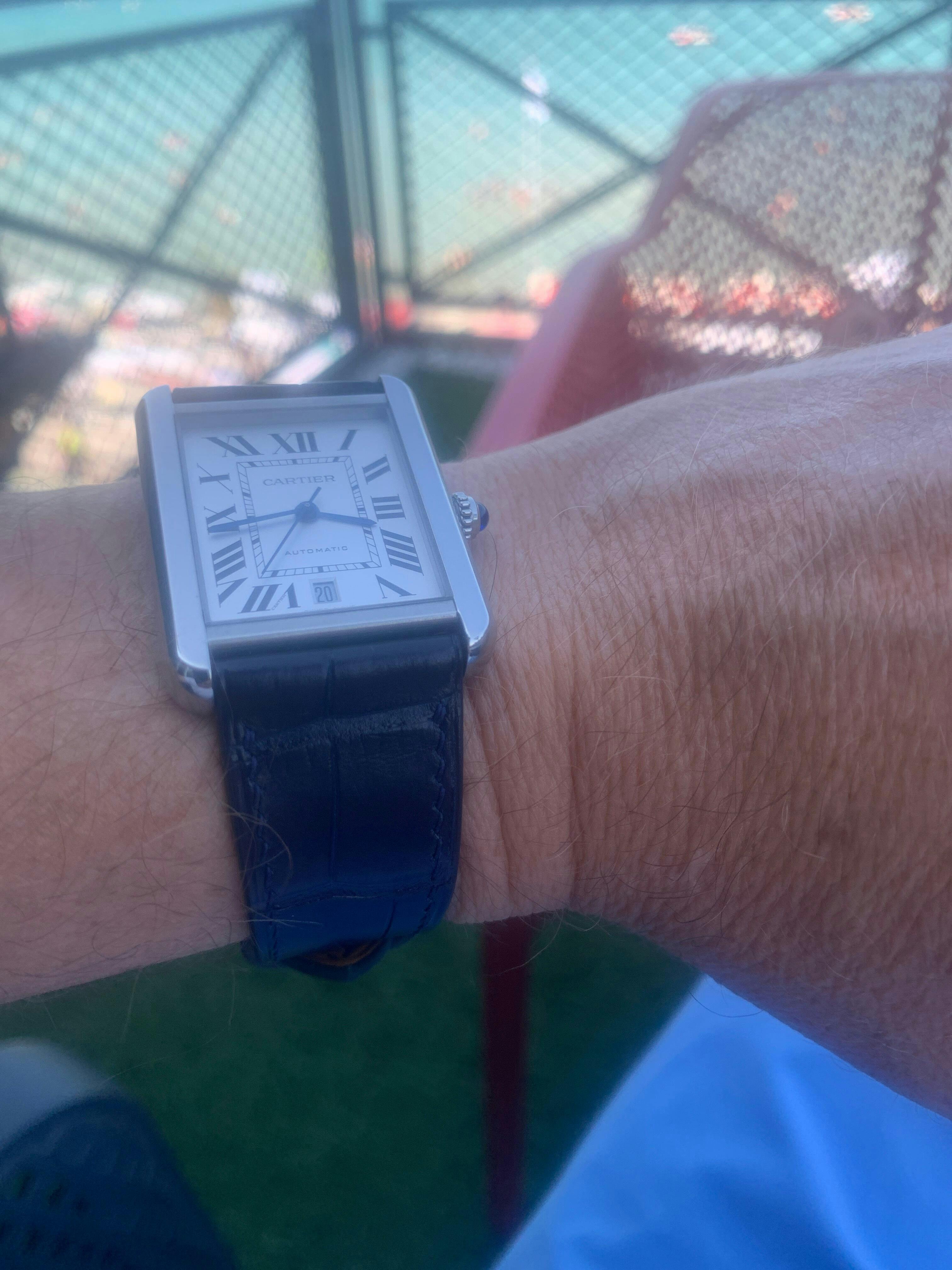 Matte Navy Alligator Strap for Cartier Tank – Delugs