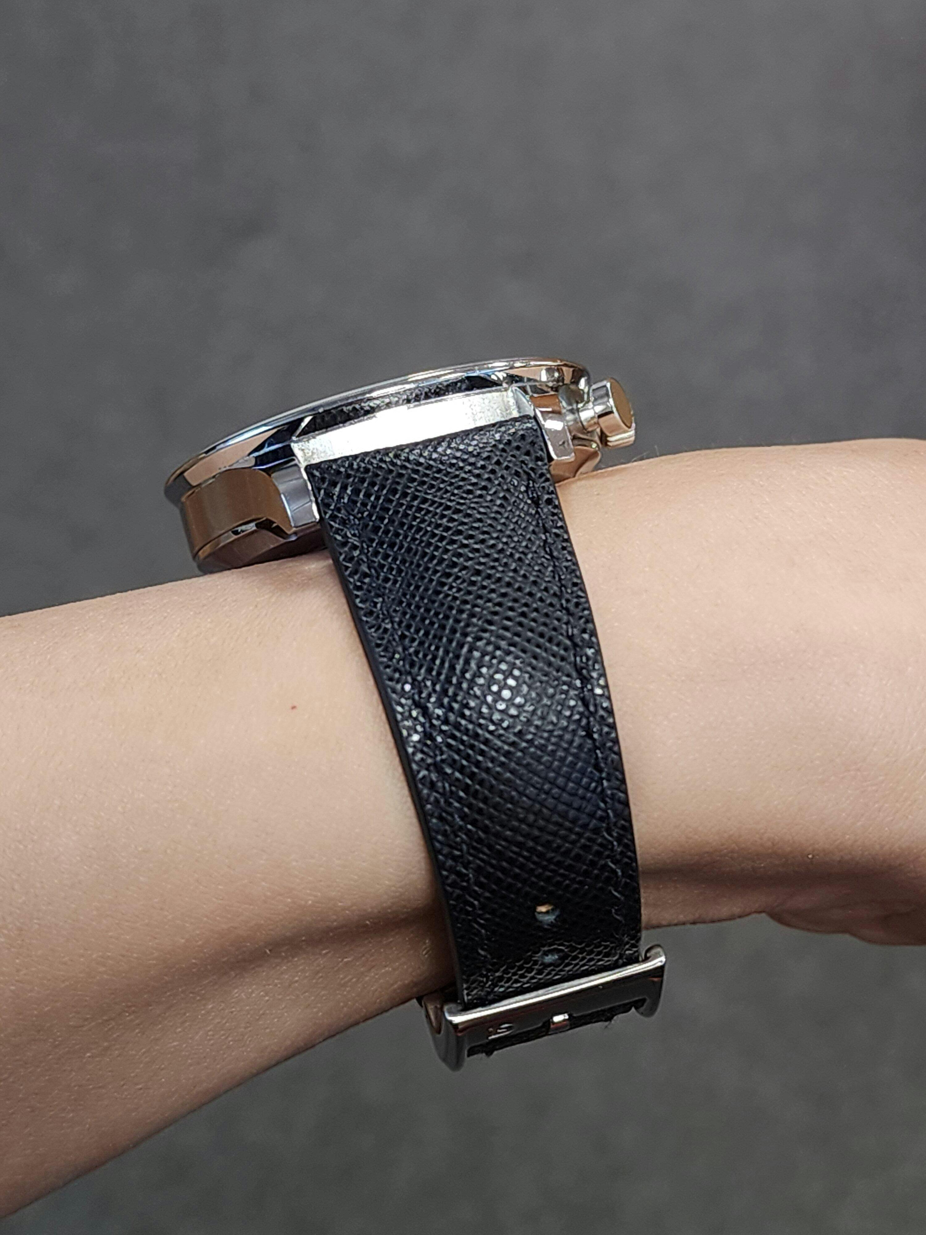 Black Saffiano Signature Strap - Handcrafted Leather Watch Strap
