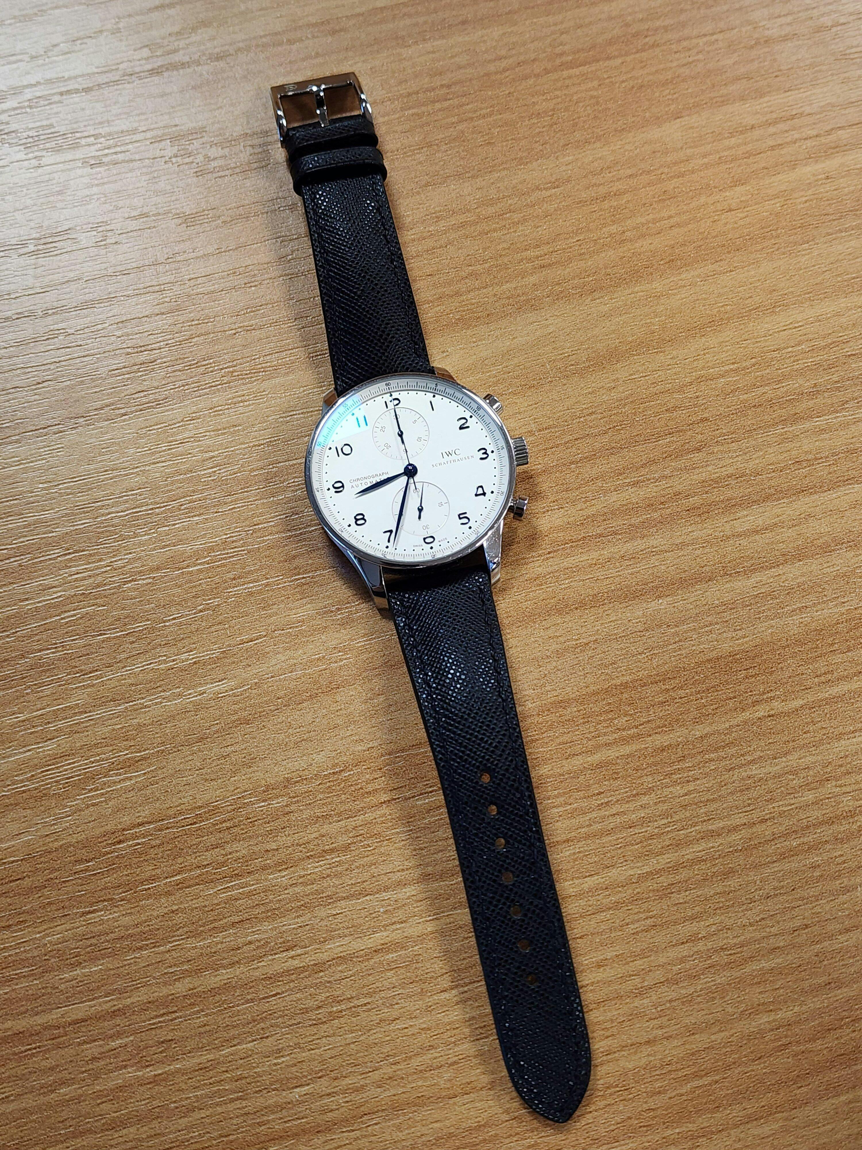 Black Saffiano Signature Strap - Handcrafted Leather Watch Strap