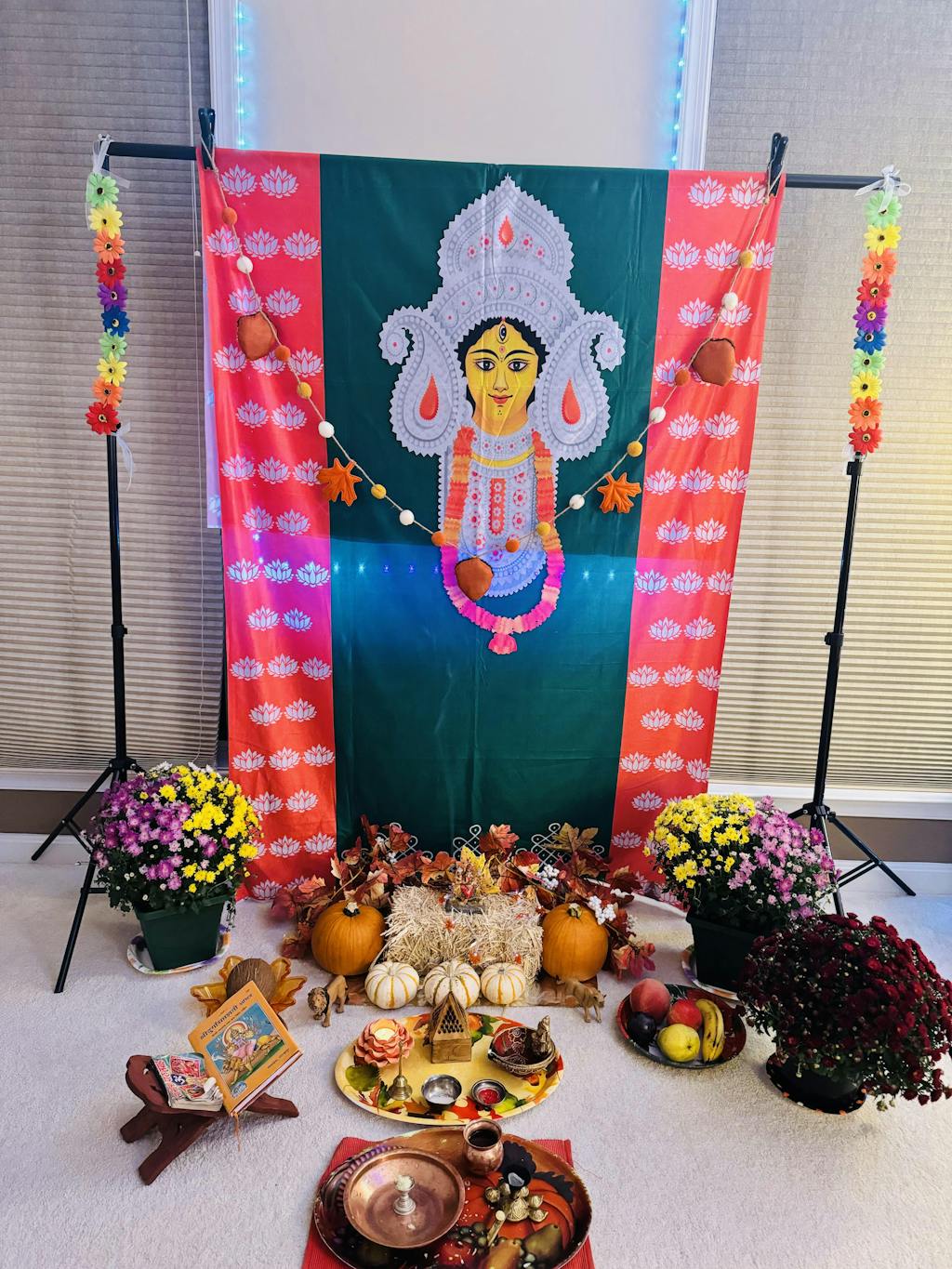 Lotus Durga Puja Backdrop