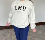 Varsity Font Custom School Logo Crewneck - Large Centered