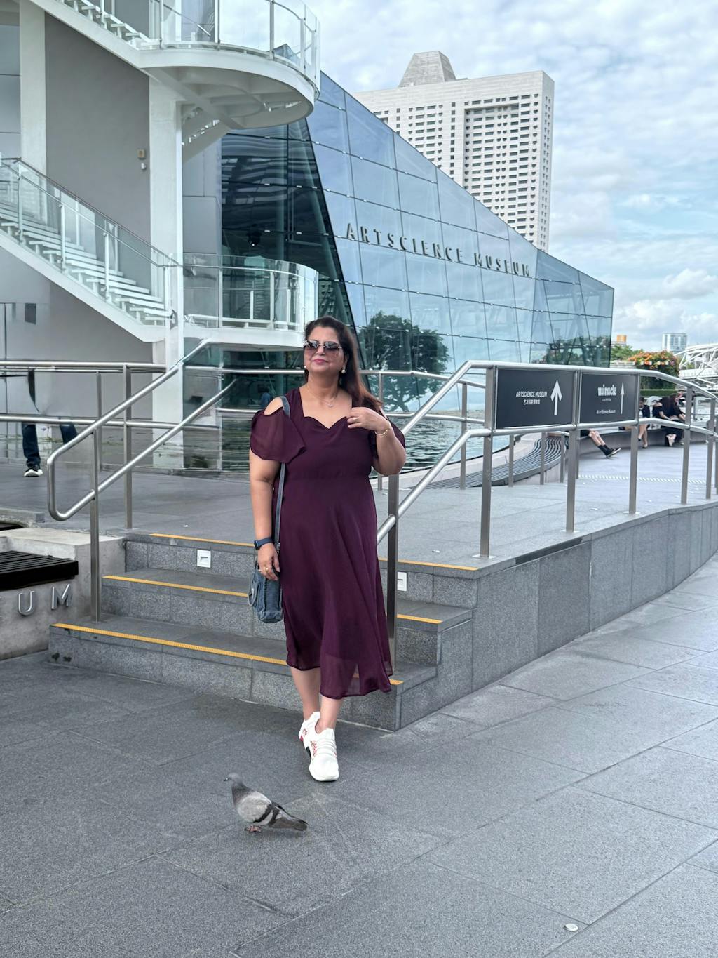 Plus Size Purple Cold Shoulder Georgette Dress