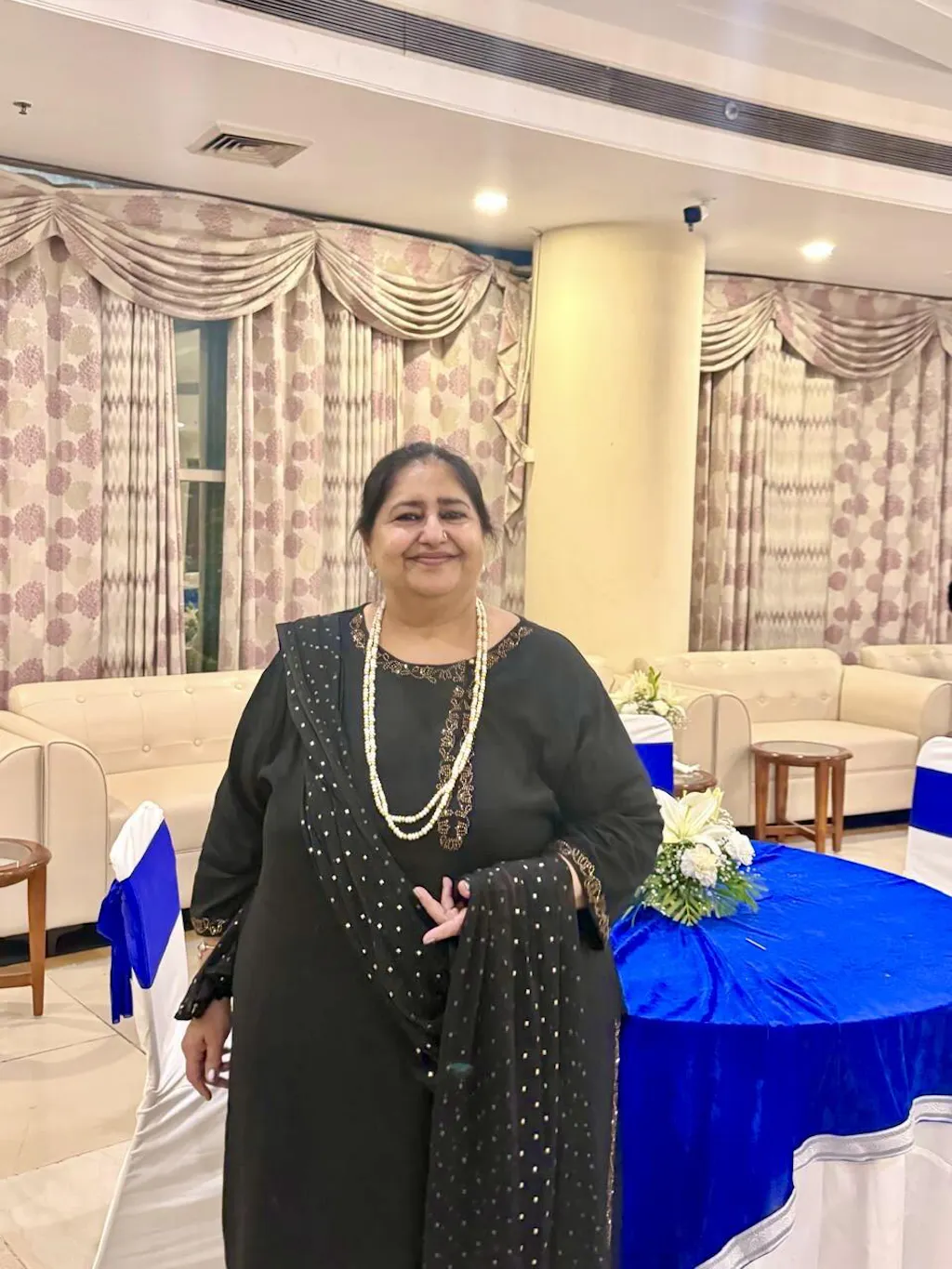 Plus Size Voguish Black Kurta Pant Set with Dupatta