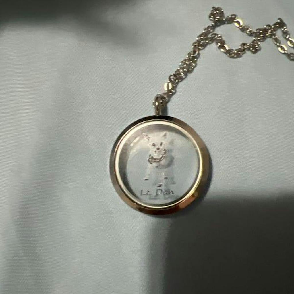Custom Pet Fur Locket Necklace with Photo & Name