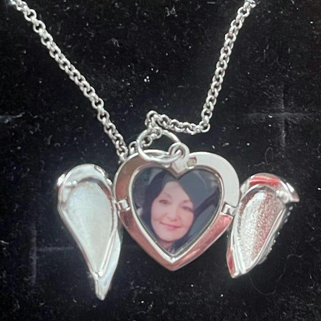 Custom Angel Wings Heart Photo Locket Necklace