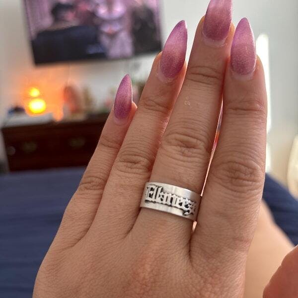 Personalized Old English Name Ring