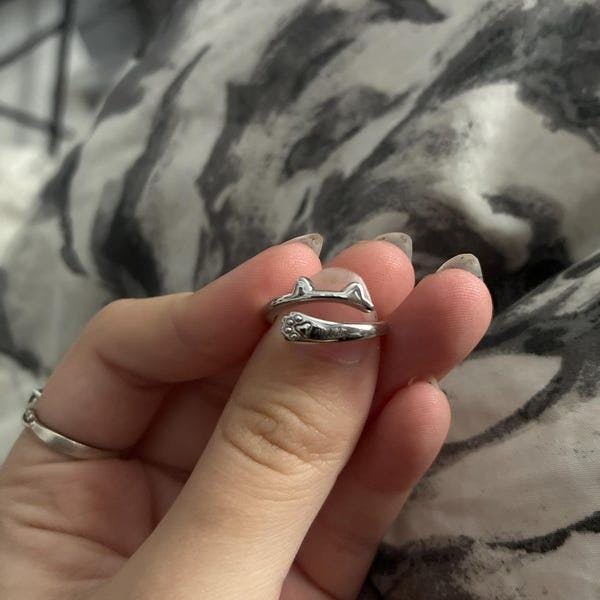 Personalized Name Cat Ring