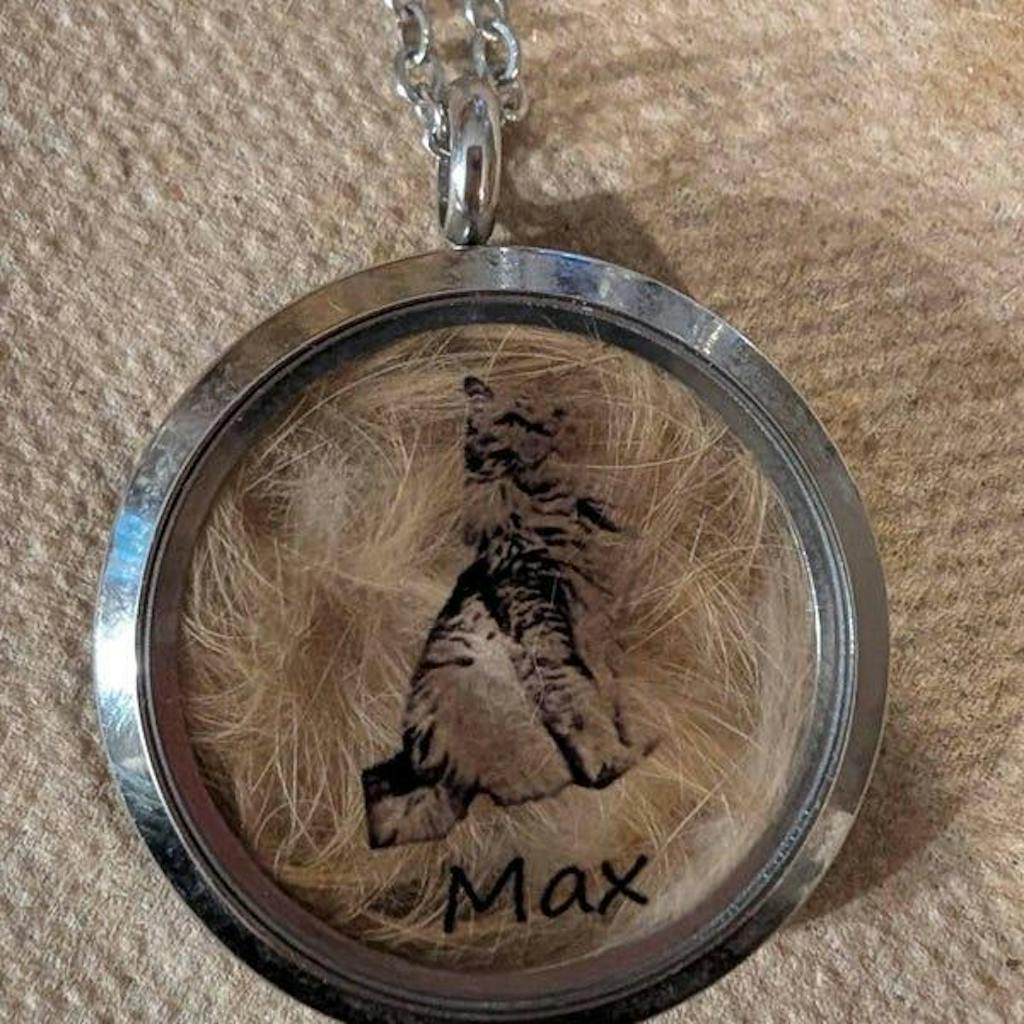Custom Pet Fur Locket Necklace with Photo & Name