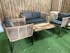 Outdoor Rope 4-Piece Patio Sofa Set with Glass Top Table (Beige & Dark Grey)