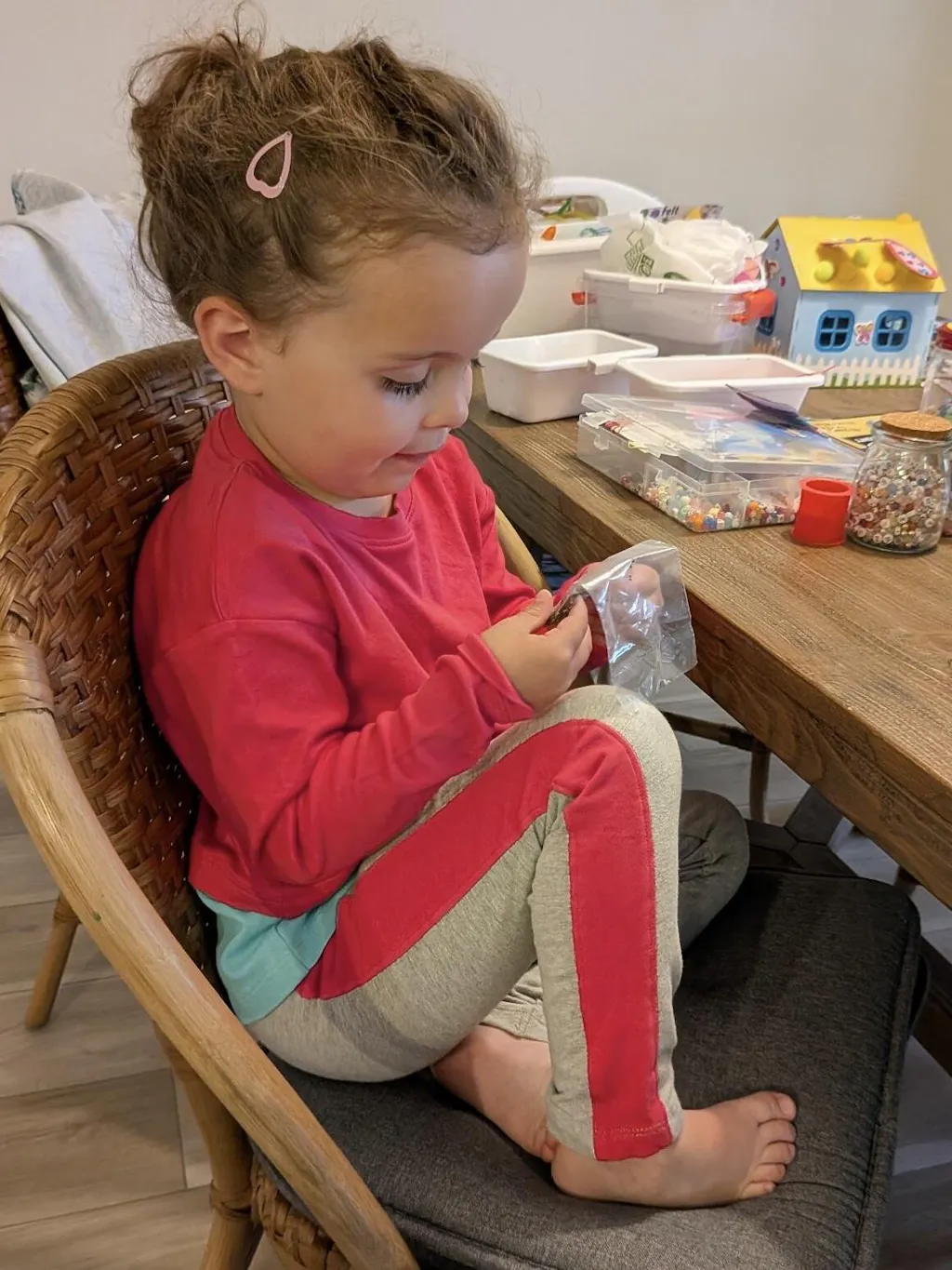 Long Sleeve Pink & Teal Layered T-shirt