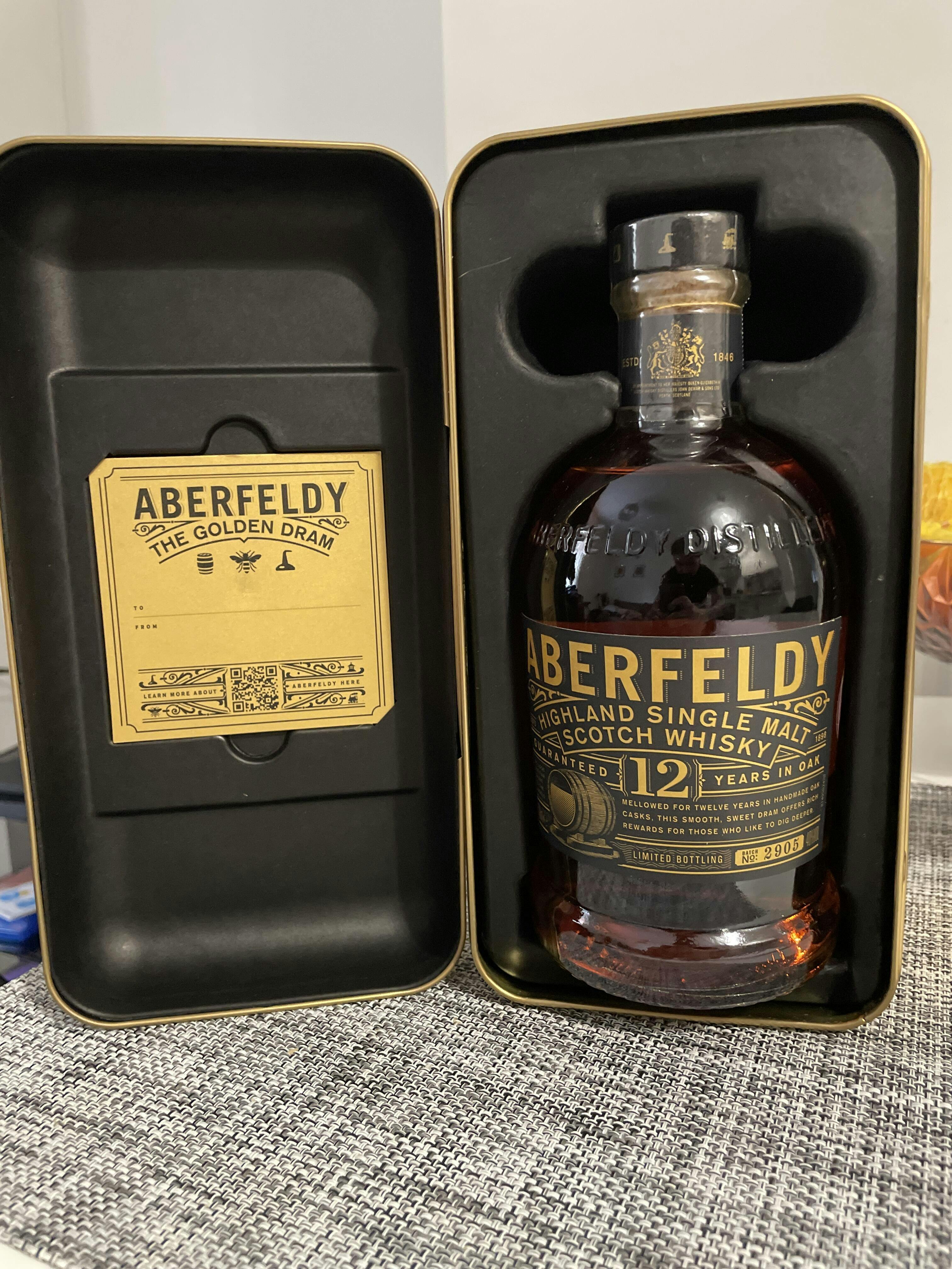 Buy Aberfeldy 12 Year Old Whisky Limited Edition Gold Bar Tin Dewar's