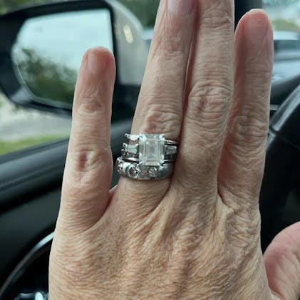 Tapered Engagement Ring With Wedding Band Emerald And Tapered