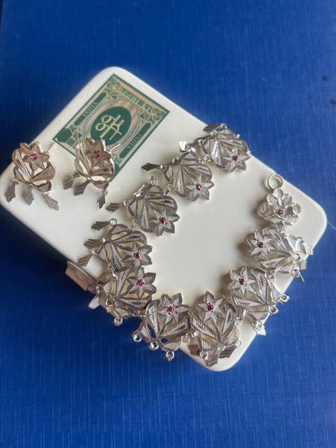 Padma Handmade Silver Necklace And Earrings Set