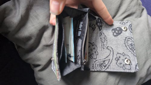2.6 upcycling wallet - GRAY LEO