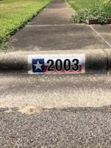 Texas Flag With Black Number - Digital Curb Number