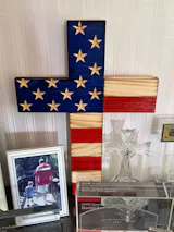 Old Glory Wooden Cross