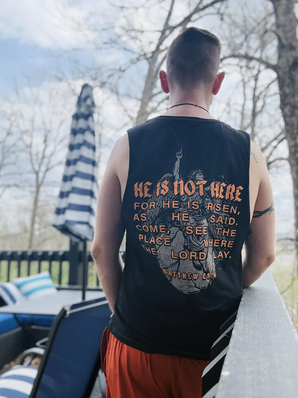 He Is Not Here Cut-Off Tank